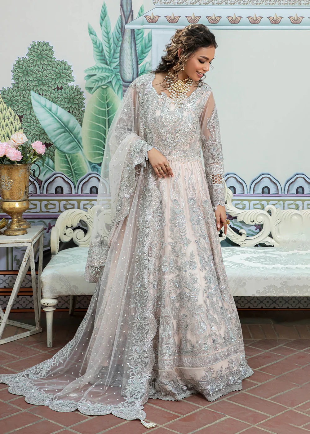 Pink Pakistani Maxi Dress | Imrozia Serene Mehram Brides '23 | SB-10 - FAKHTA - Image 4