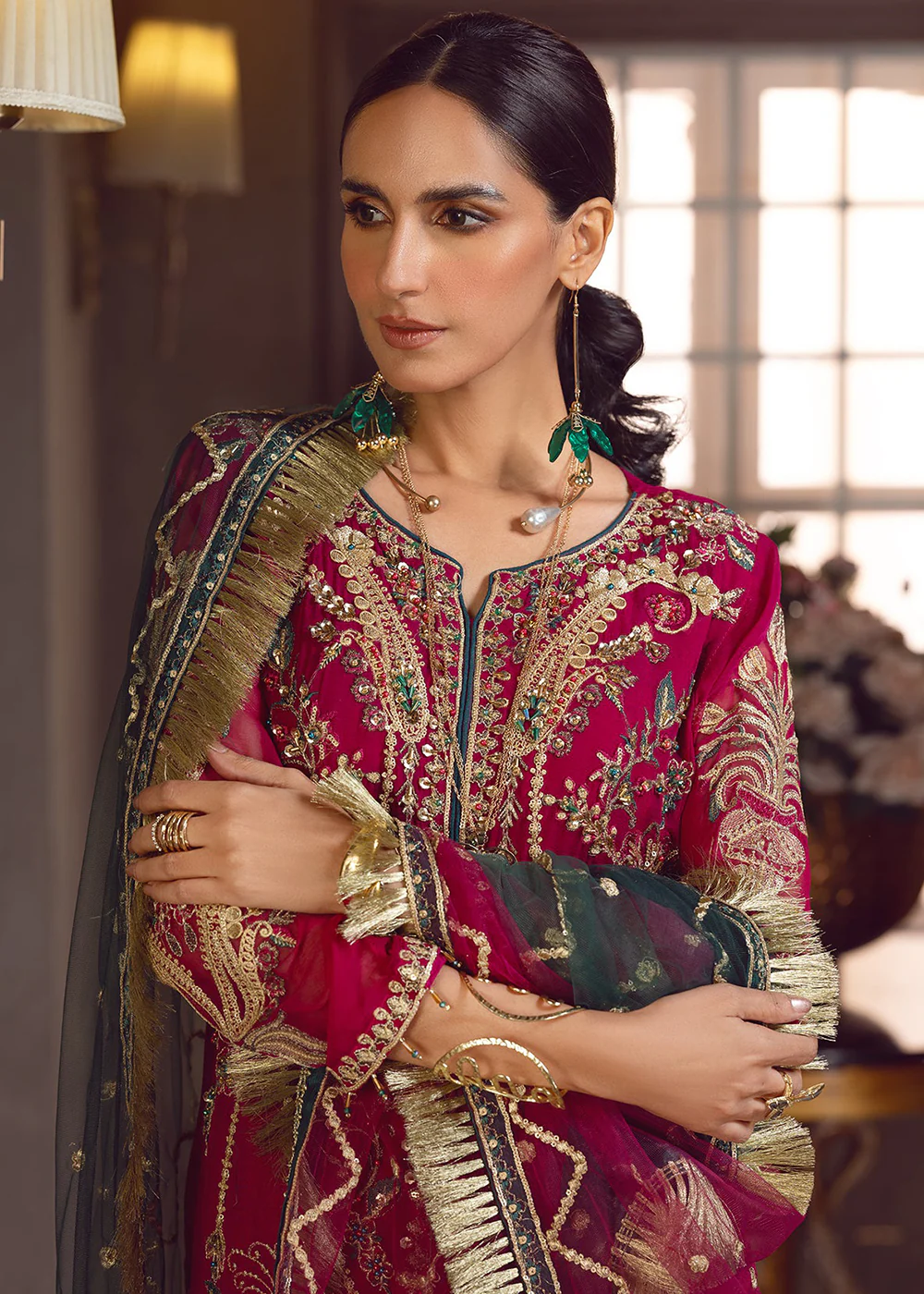 Pink Pakistani Palazzo Suit | Emaan Adeel | Le Festa Formal Edit 7 | LF-701 - Image 2
