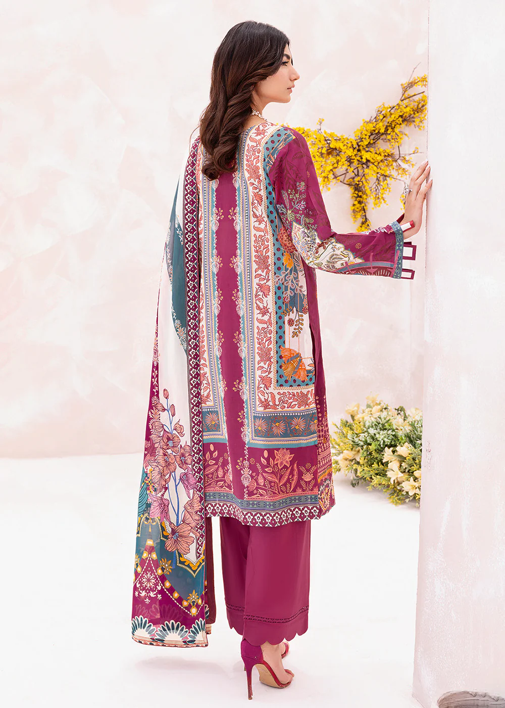 Pink Pakistani Salwar Suit - Ramsha Mashaal Collection Vol 7 - #L-709 - Image 3