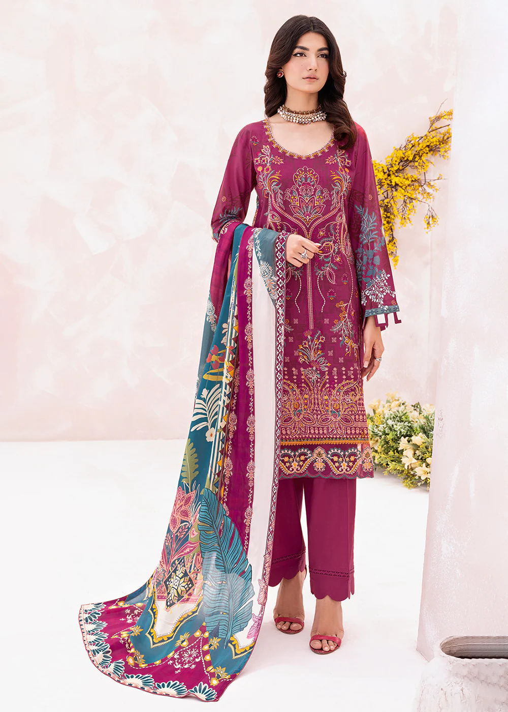 Pink Pakistani Salwar Suit - Ramsha Mashaal Collection Vol 7 - #L-709 - Image 5