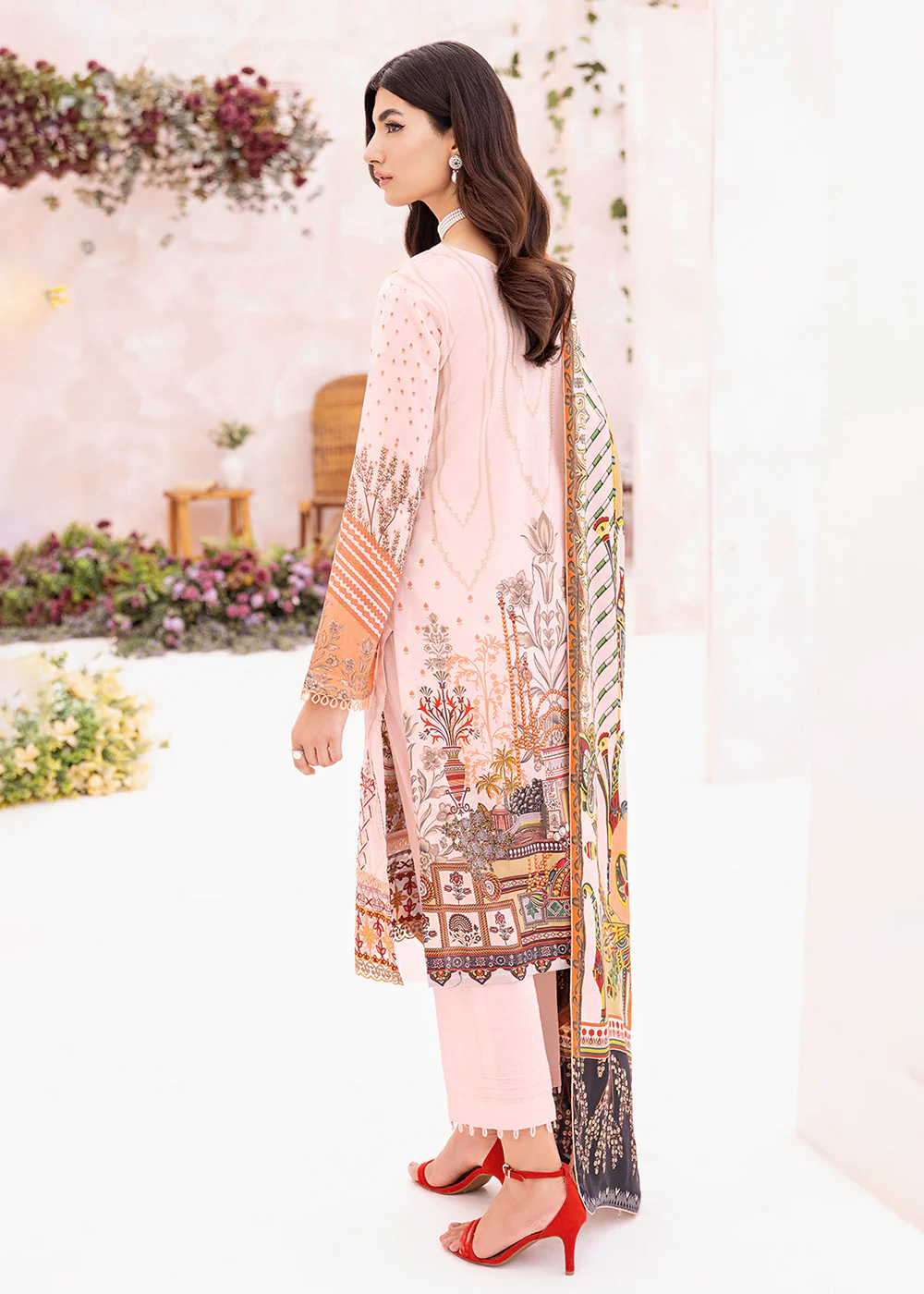Pink Pakistani Salwar Suit - Ramsha Mashaal Collection Vol 7 - #L-712 - Image 3