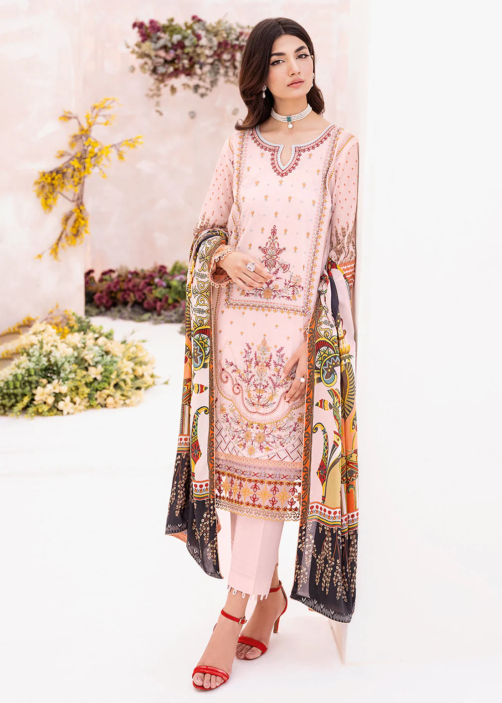 Pink Pakistani Salwar Suit - Ramsha Mashaal Collection Vol 7 - #L-712 - Image 4