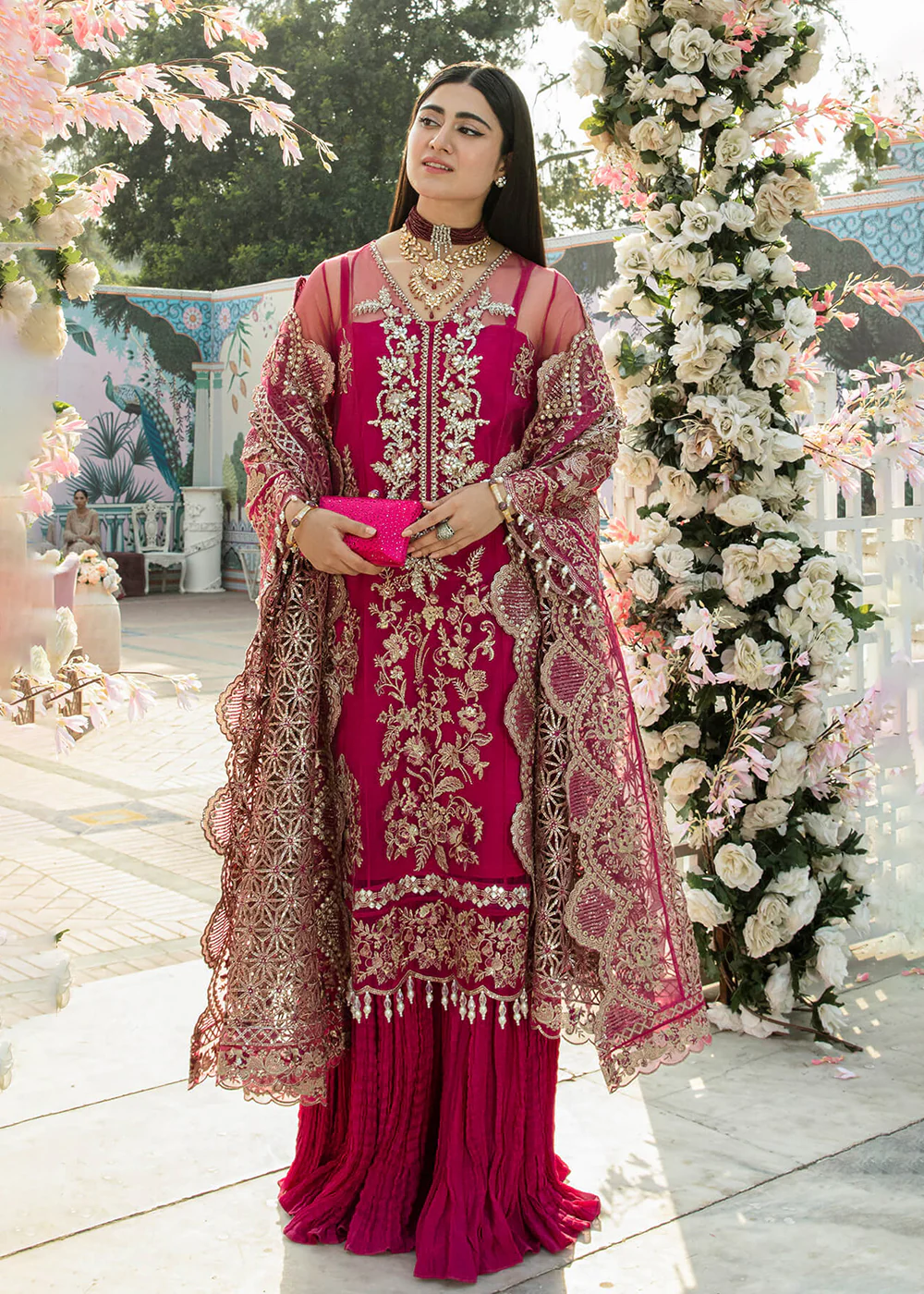 Pink Pakistani Sharara Suit | Imrozia Serene Mehram Brides '23 | SB-11 - JUSTAJOO - Image 3