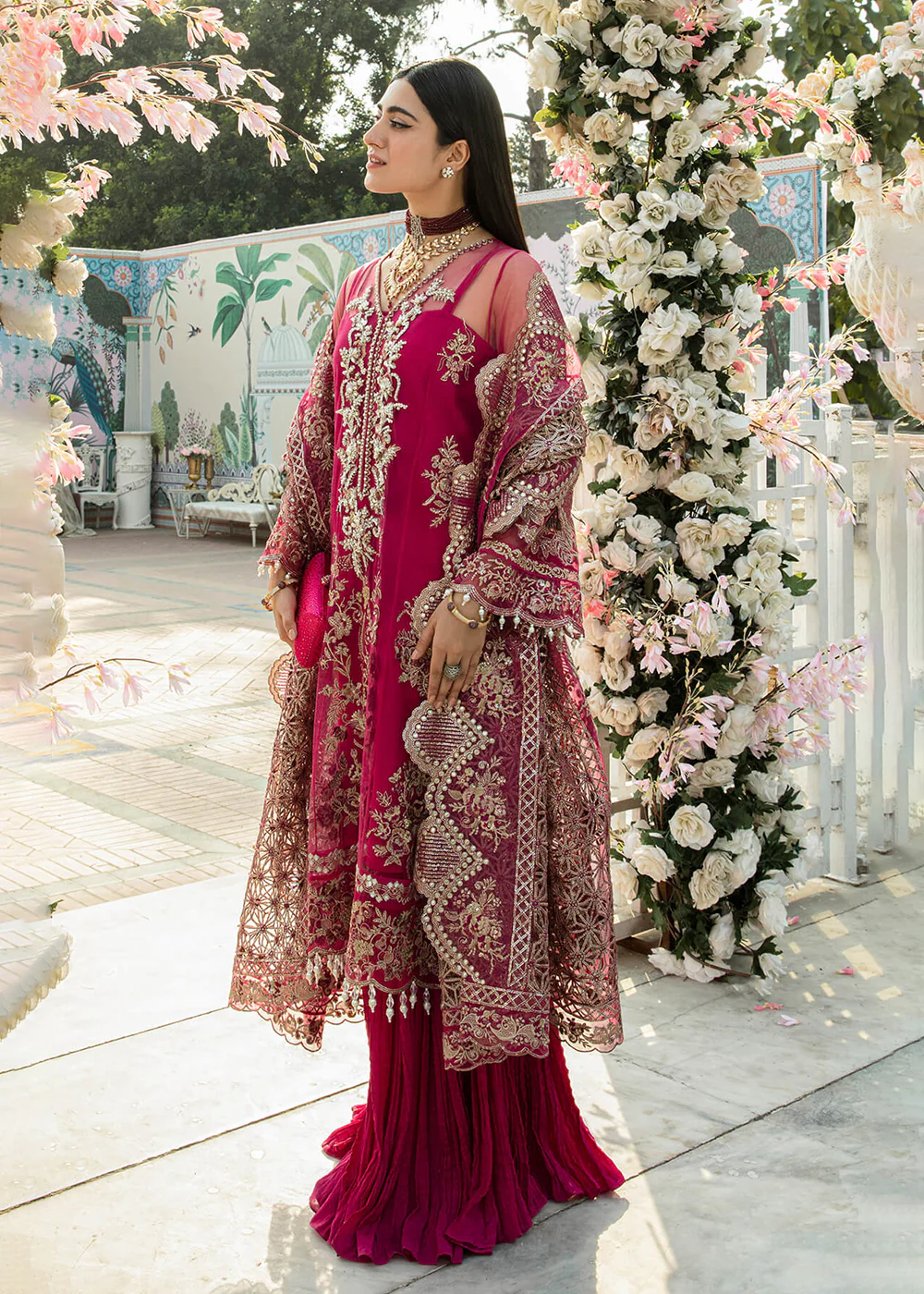 Pink Pakistani Sharara Suit | Imrozia Serene Mehram Brides '23 | SB-11 - JUSTAJOO - Image 5