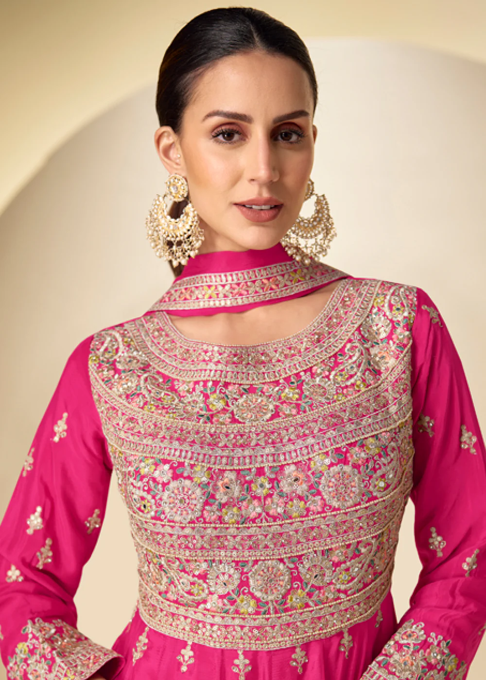 Pink Pant Style Festive Style Anarkali Suit - Image 2