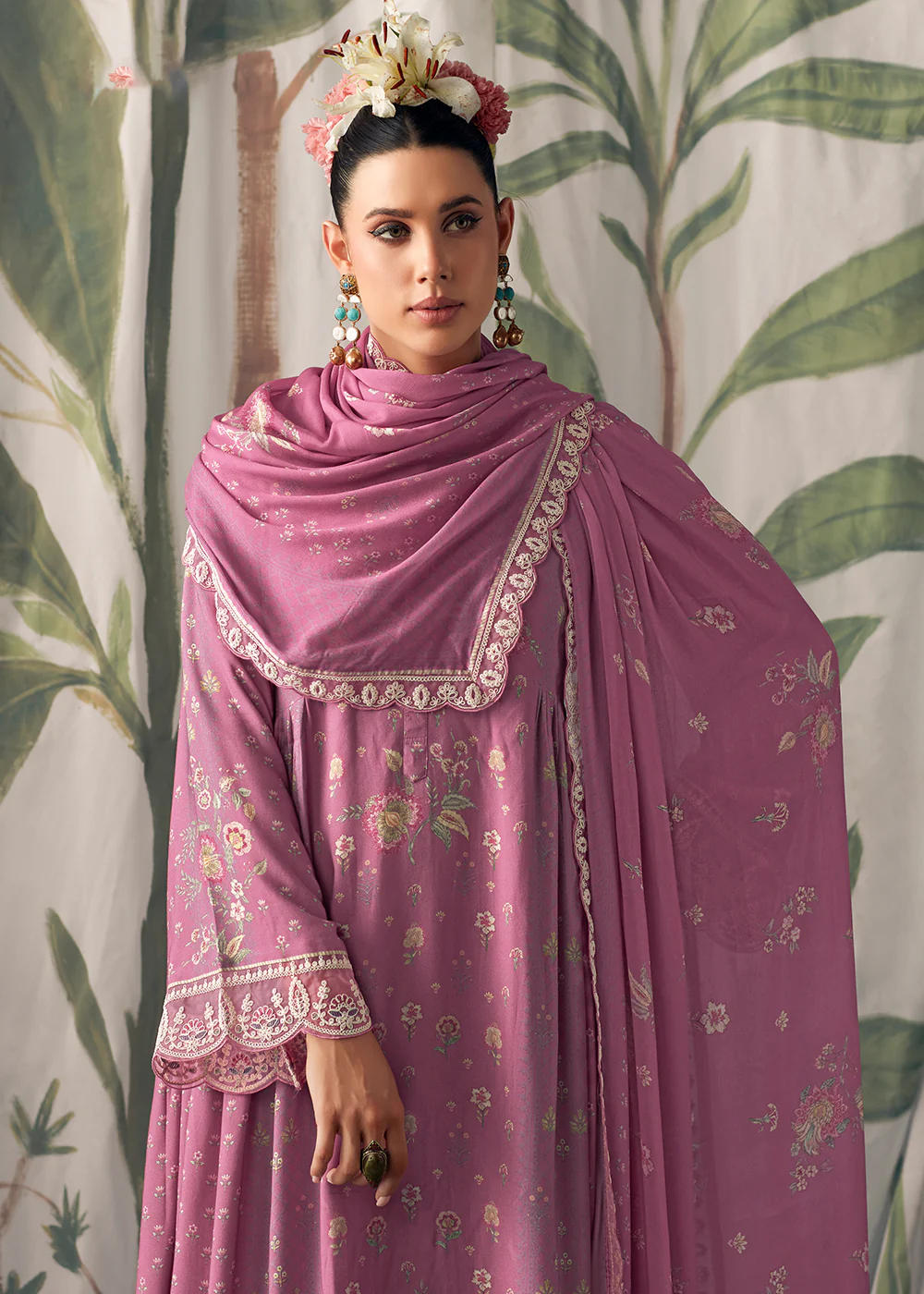 Pink Pure Maslin Cotton Digital Printed Salwar Suit - Image 2
