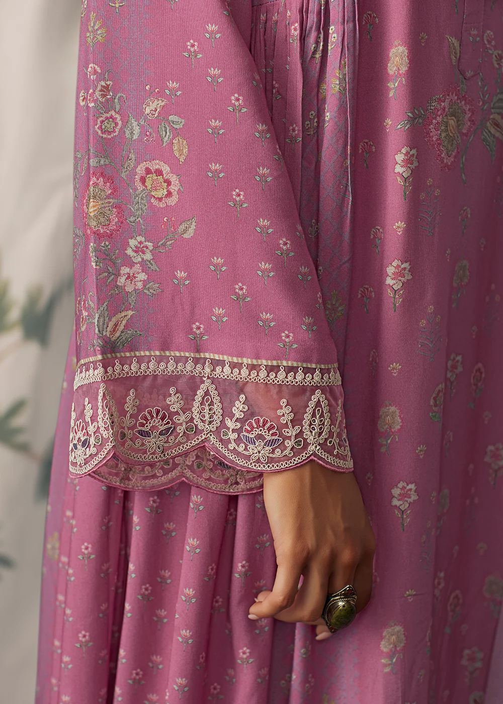 Pink Pure Maslin Cotton Digital Printed Salwar Suit - Image 4