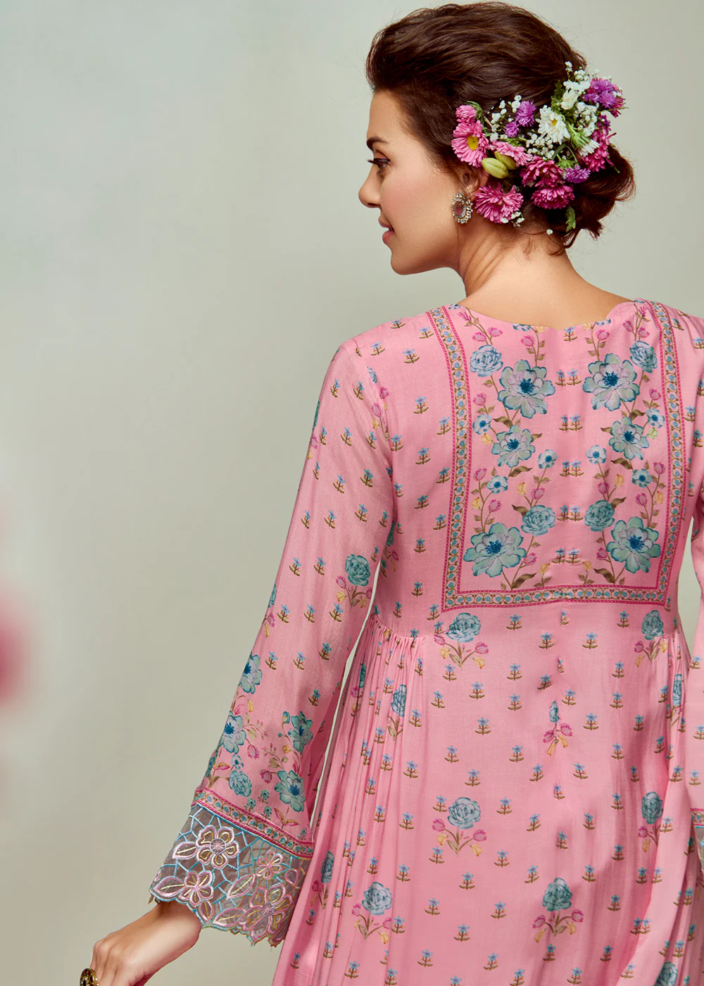Pink Pure Muslin Digital Printed Salwar Suit - Image 3