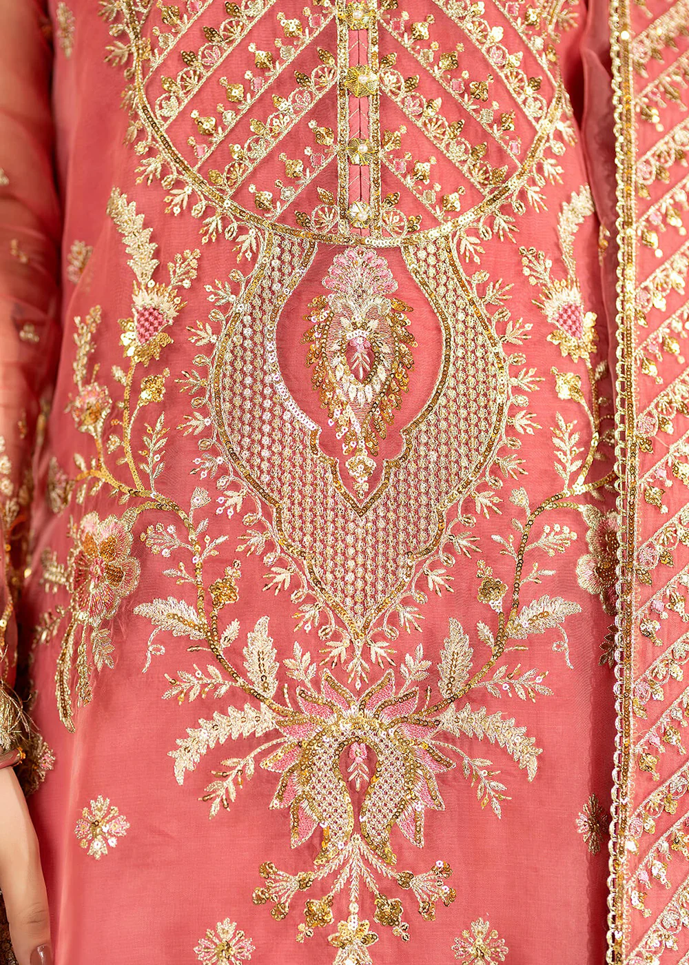 Pink Wedding Formal Suit | Imrozia Premium | Jhalak '23 | I-187 - ULFAT - Image 4