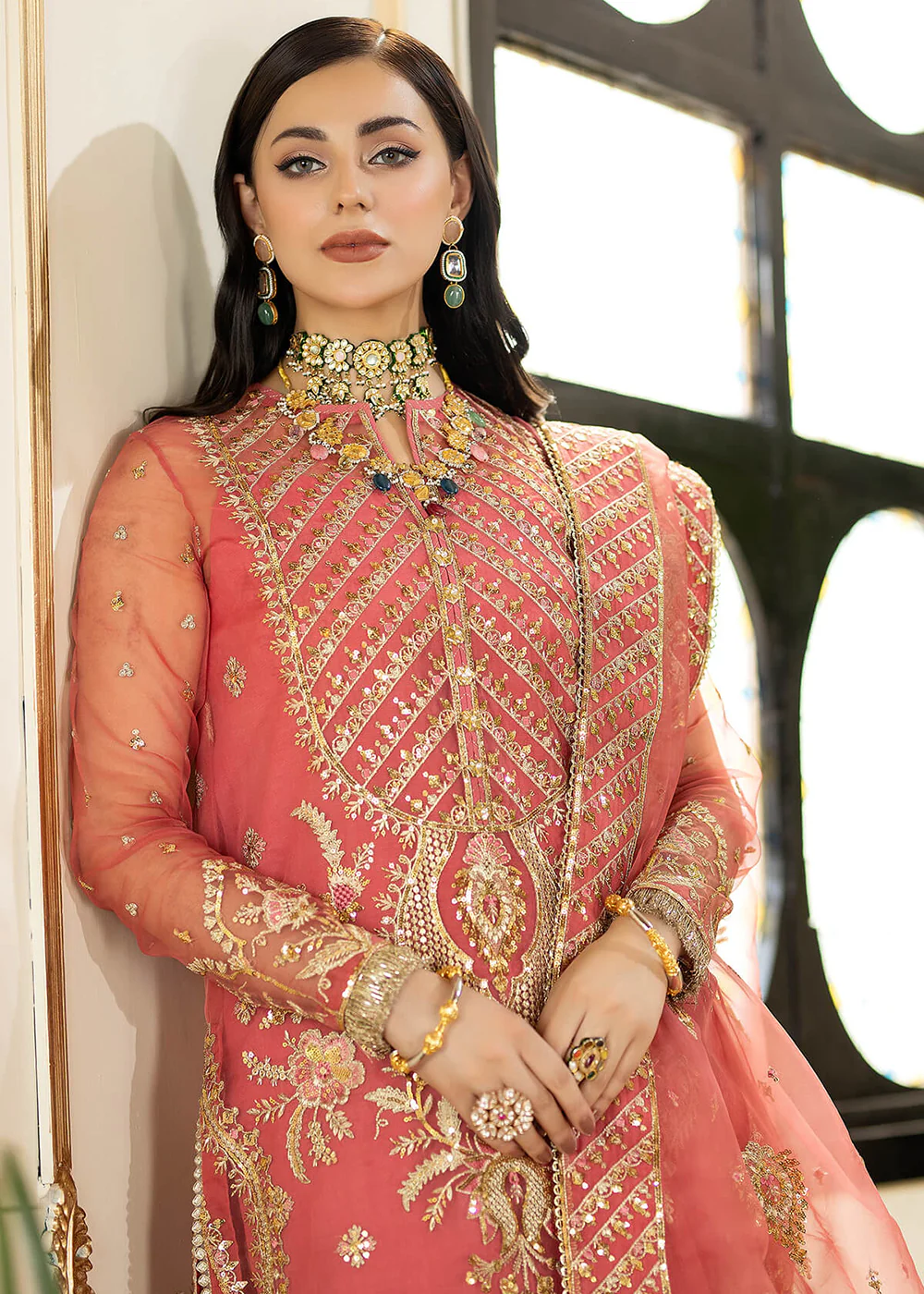 Pink Wedding Formal Suit | Imrozia Premium | Jhalak '23 | I-187 - ULFAT - Image 5