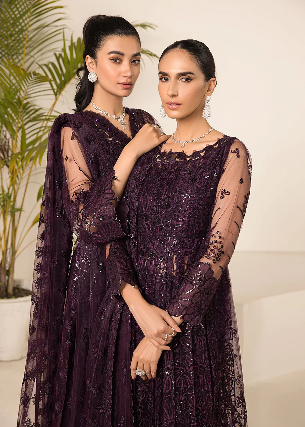 Plum Formal Suit - Alizeh - Lamhay Formals '23 -  V15D08 - Maya - Image 8