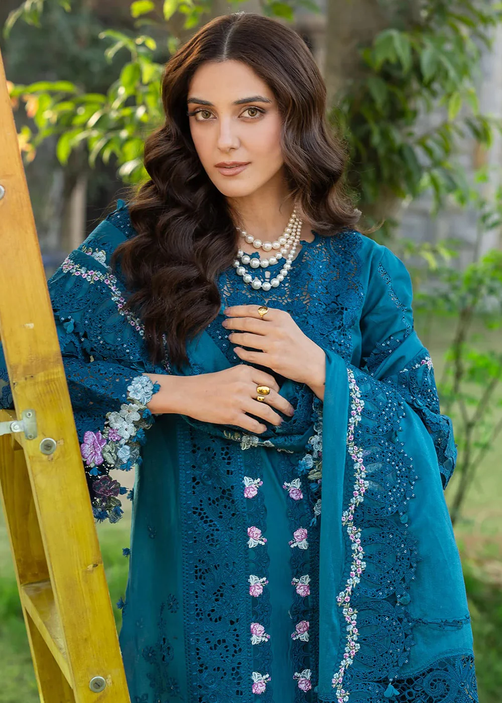 Premium Luxury Lawn '26 by Elaf Premium | ELY-06 SAPPHIRE - Image 8