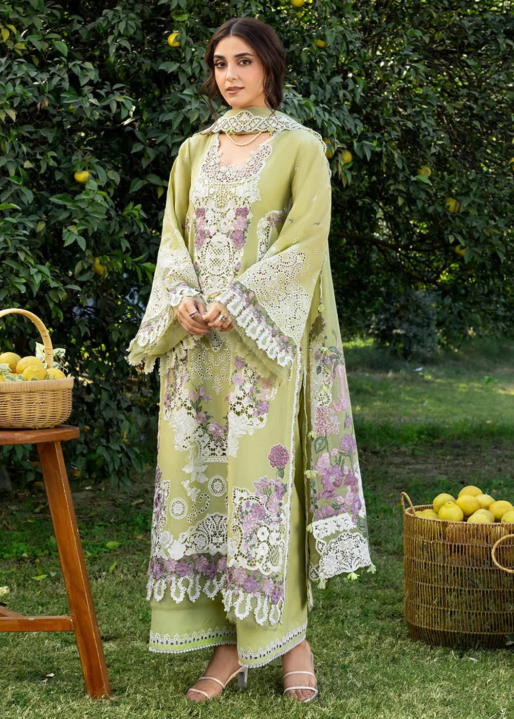Premium Luxury Lawn '26 by Elaf Premium | ELY-08 PISTACHIA - Image 4