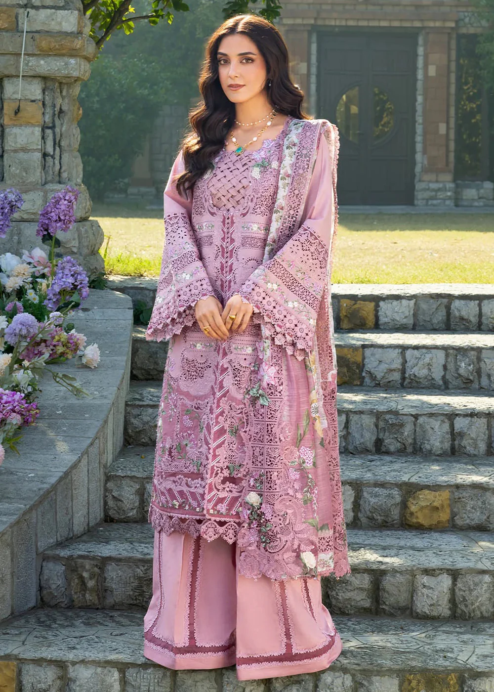 Premium Luxury Lawn '26 by Elaf Premium | ELY-09 ROSEE