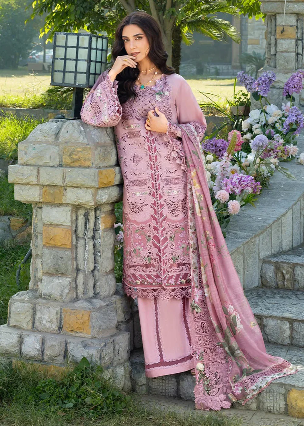 Premium Luxury Lawn '26 by Elaf Premium | ELY-09 ROSEE - Image 11
