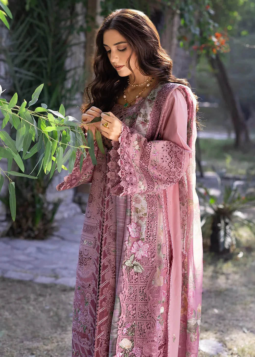 Premium Luxury Lawn '26 by Elaf Premium | ELY-09 ROSEE - Image 6