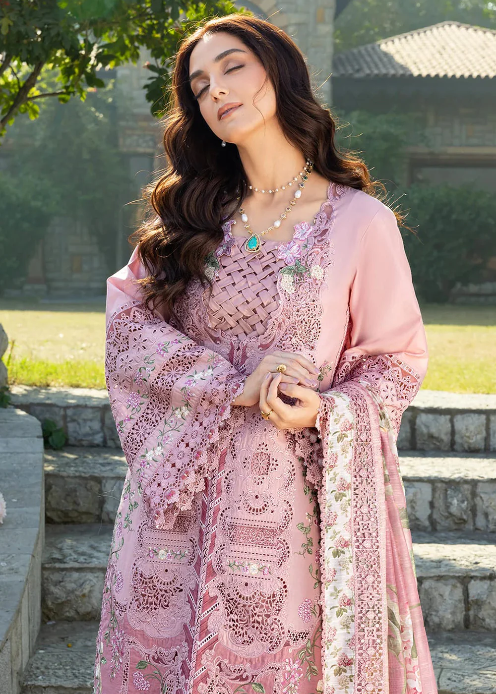 Premium Luxury Lawn '26 by Elaf Premium | ELY-09 ROSEE - Image 8