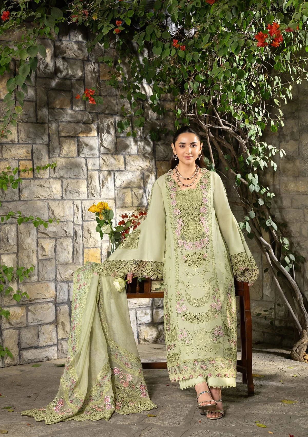 Premium Luxury Lawn '26 by Elaf Premium | ELY-11 SPANISH MUSE - Image 7