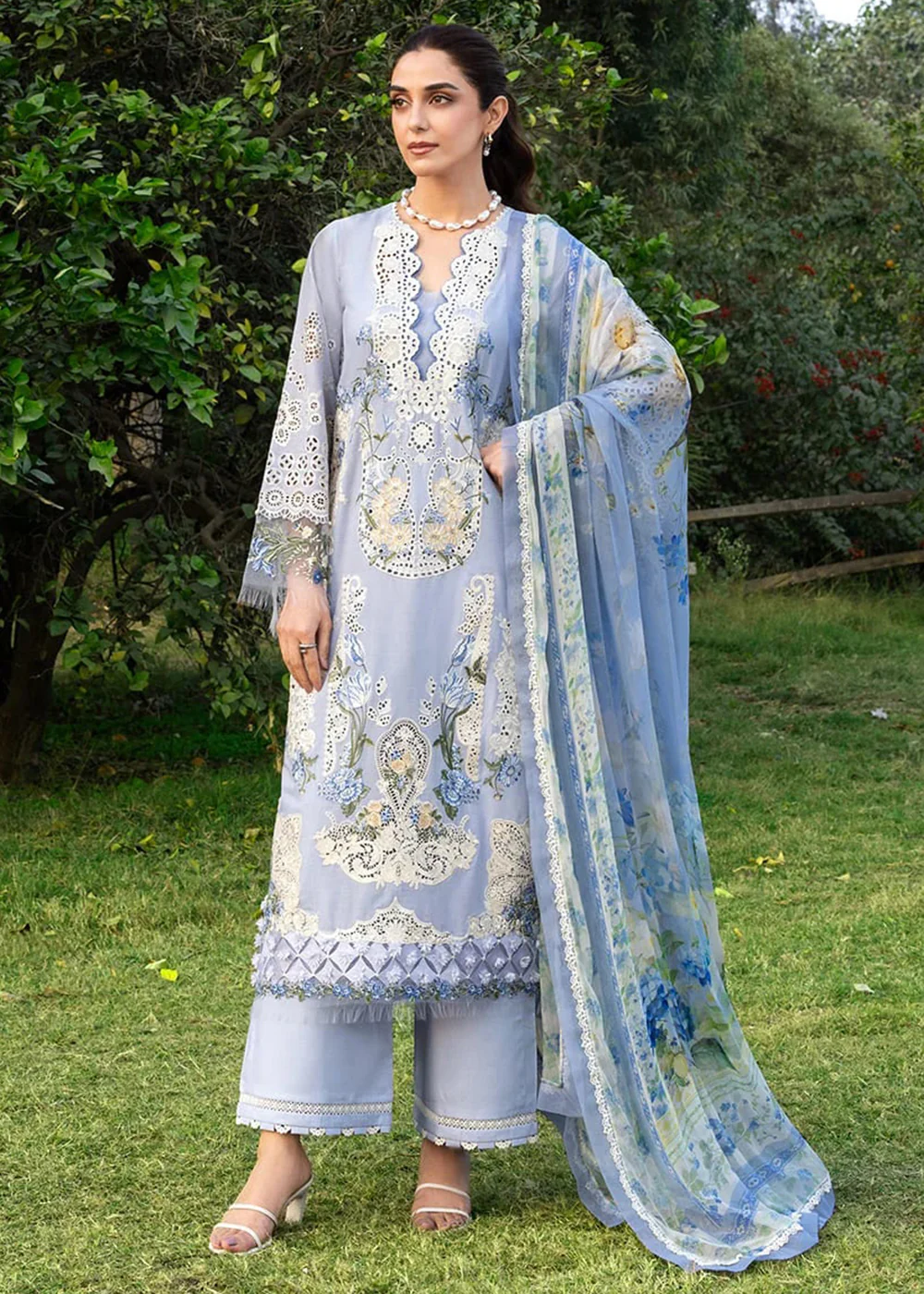Premium Luxury Lawn '26 by Elaf Premium | ELY-12 SKY BLISS