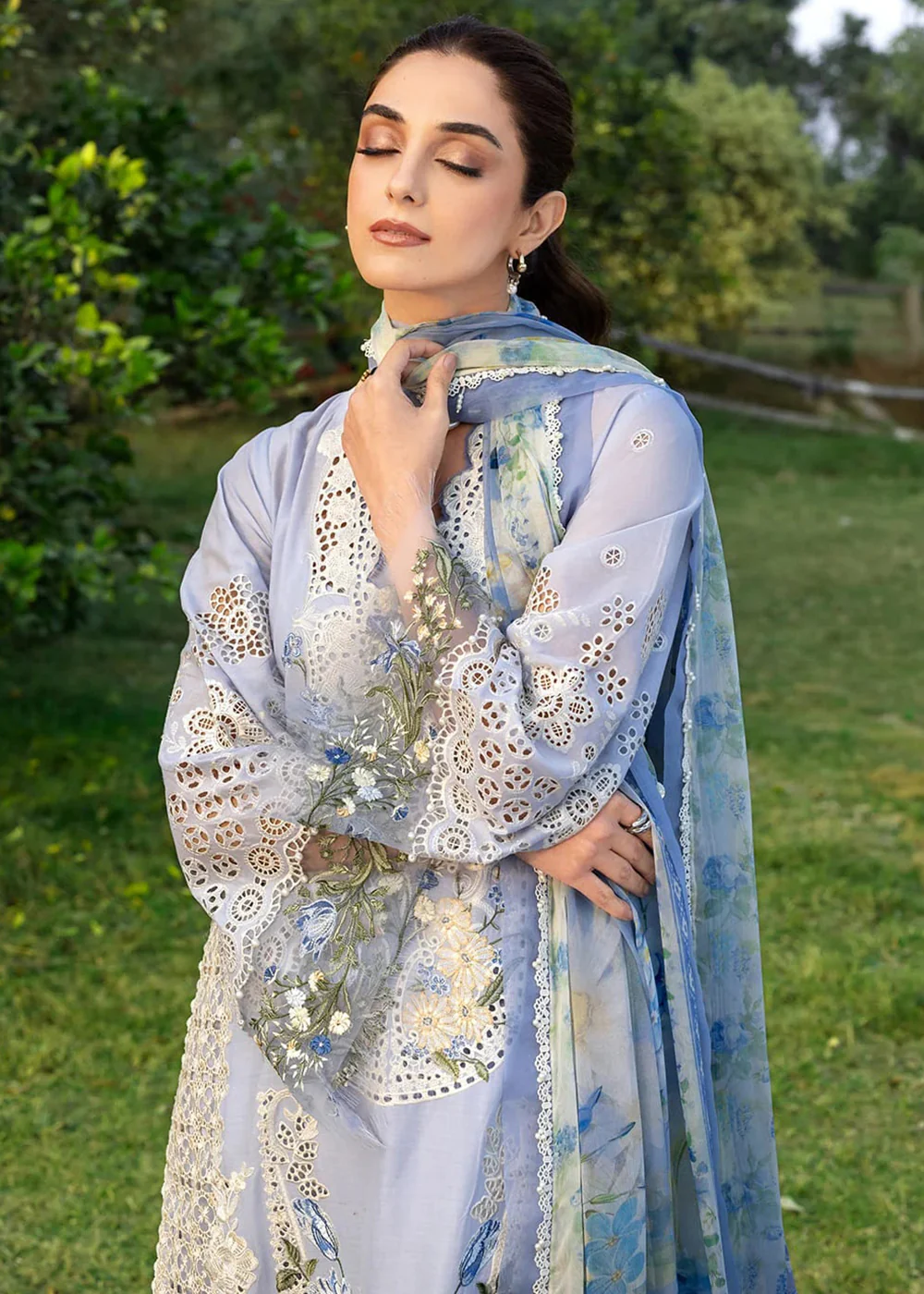 Premium Luxury Lawn '26 by Elaf Premium | ELY-12 SKY BLISS - Image 2