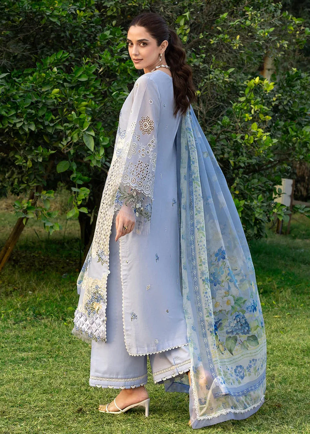 Premium Luxury Lawn '26 by Elaf Premium | ELY-12 SKY BLISS - Image 3