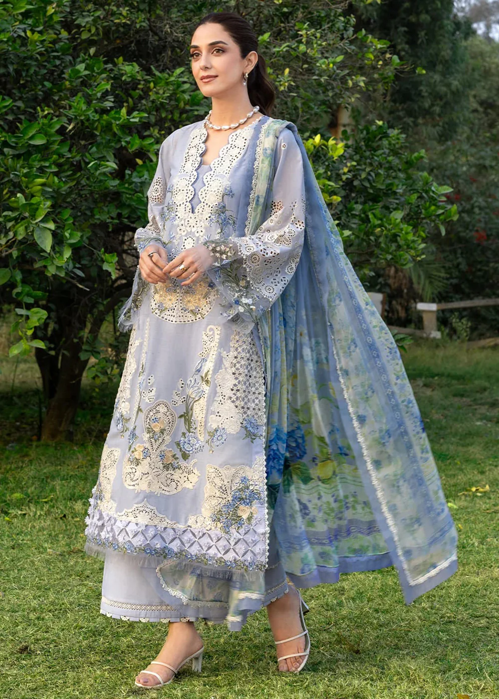 Premium Luxury Lawn '26 by Elaf Premium | ELY-12 SKY BLISS - Image 4
