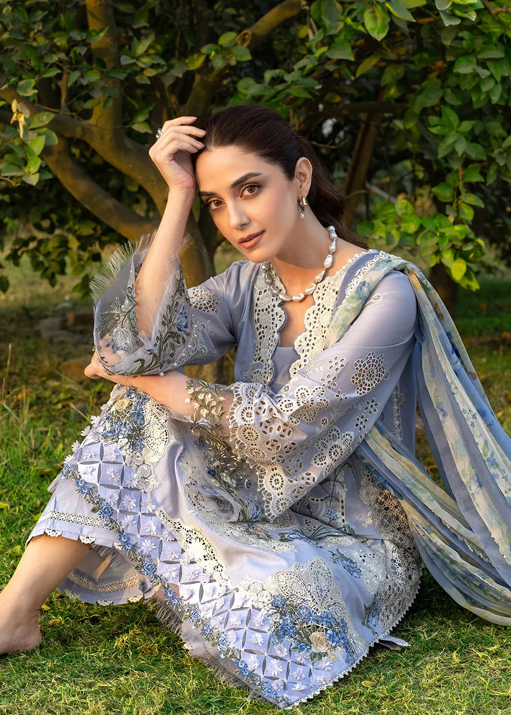 Premium Luxury Lawn '26 by Elaf Premium | ELY-12 SKY BLISS - Image 6