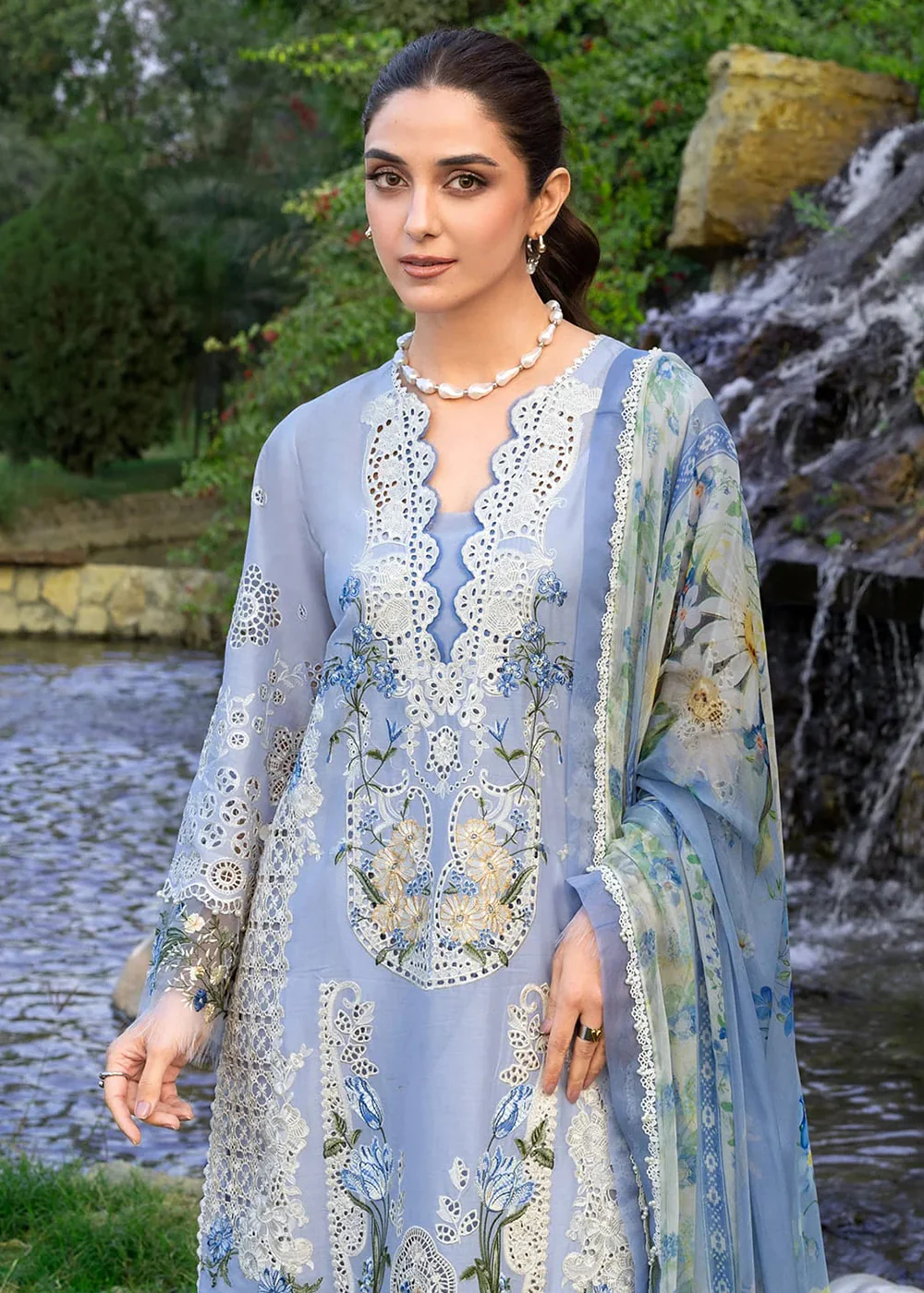 Premium Luxury Lawn '26 by Elaf Premium | ELY-12 SKY BLISS - Image 7
