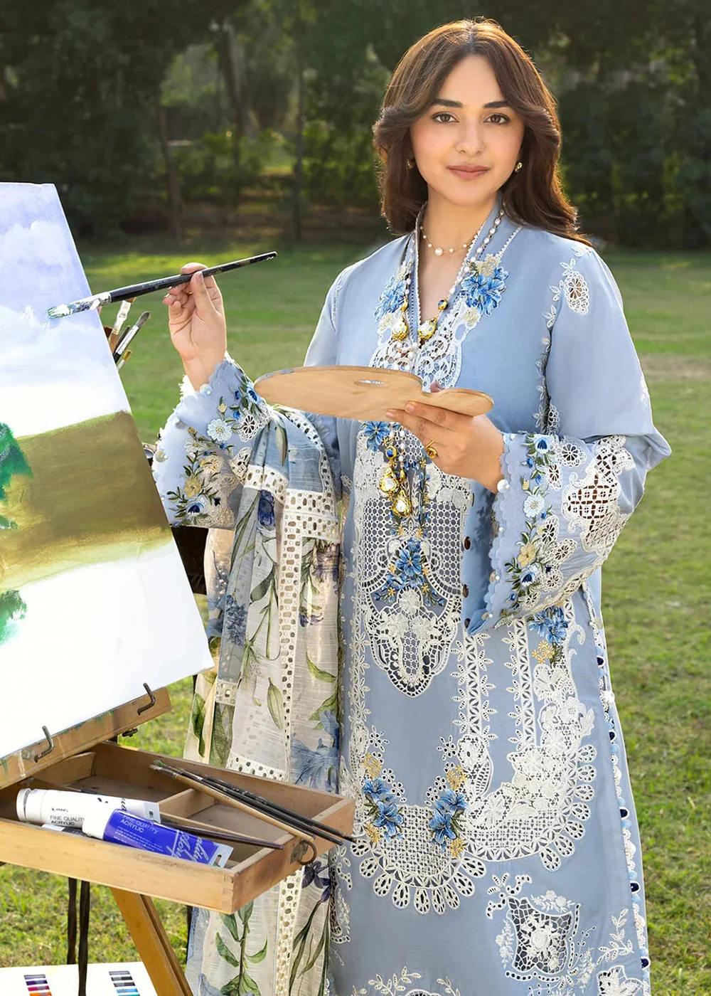 Premium Luxury Lawn '26 by Elaf Premium | ELY-1B SERENITY - Image 10