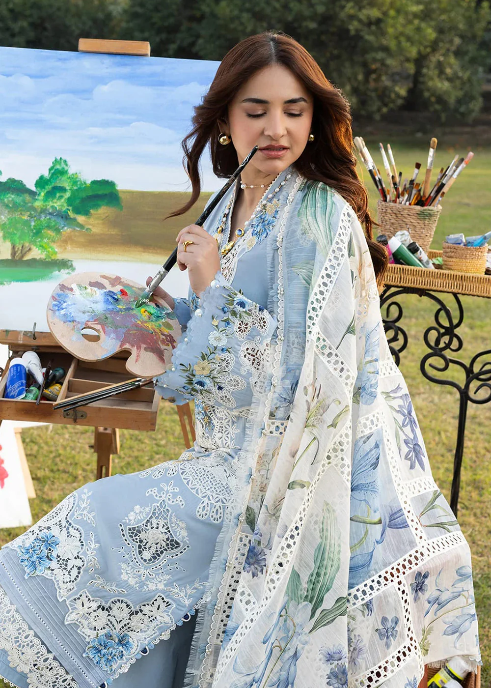 Premium Luxury Lawn '26 by Elaf Premium | ELY-1B SERENITY - Image 3