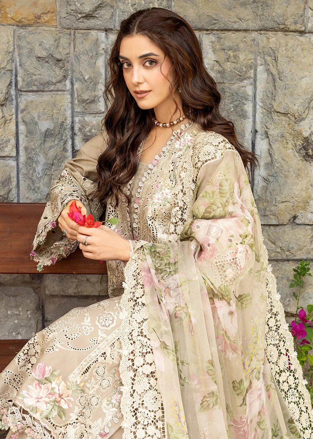 Premium Luxury Lawn '26 by Elaf Premium | ELY-2A CAMELLIA - Image 4
