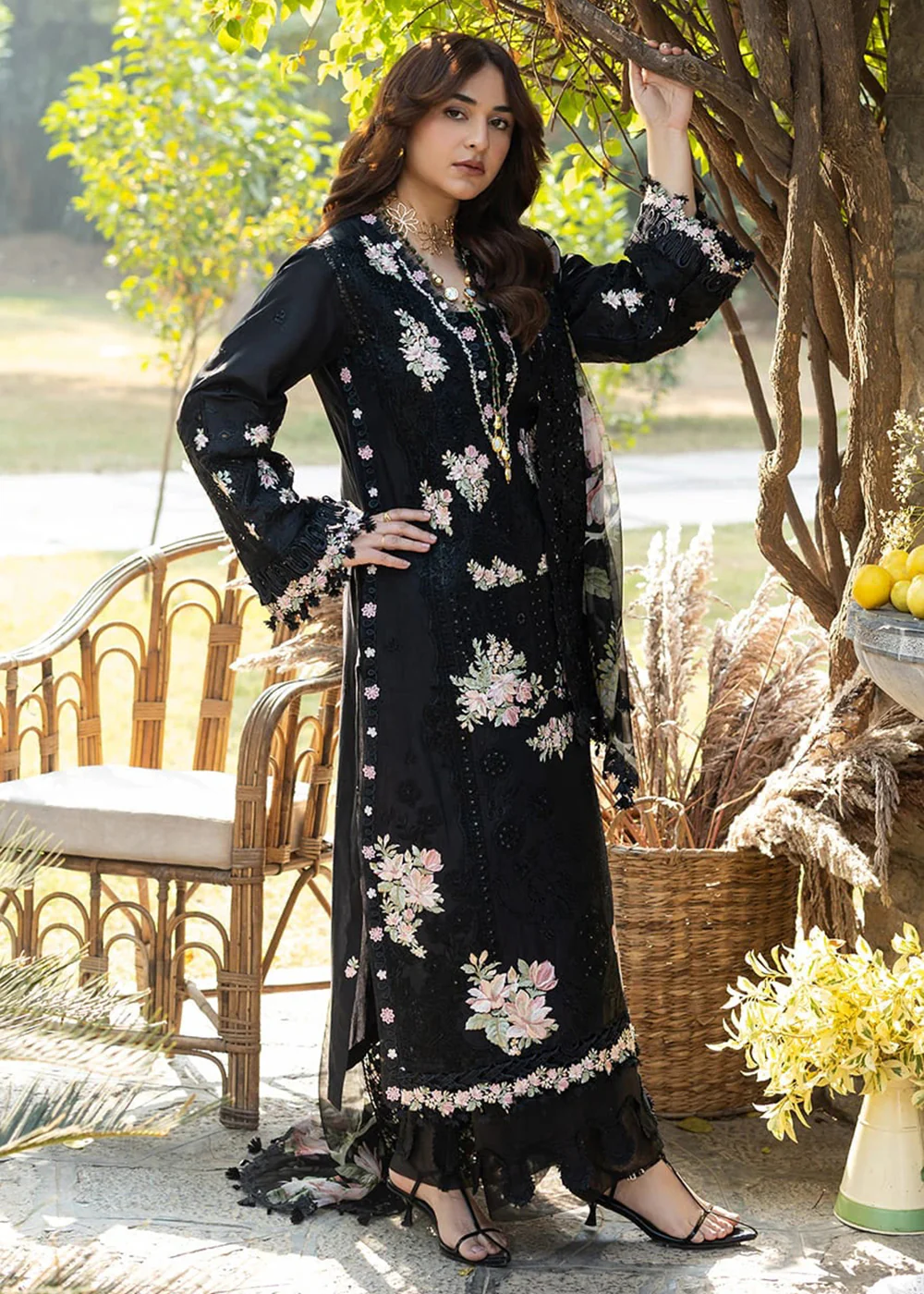 Premium Luxury Lawn '26 by Elaf Premium | ELY-2B MIDNIGHT BLOSSOM - Image 2