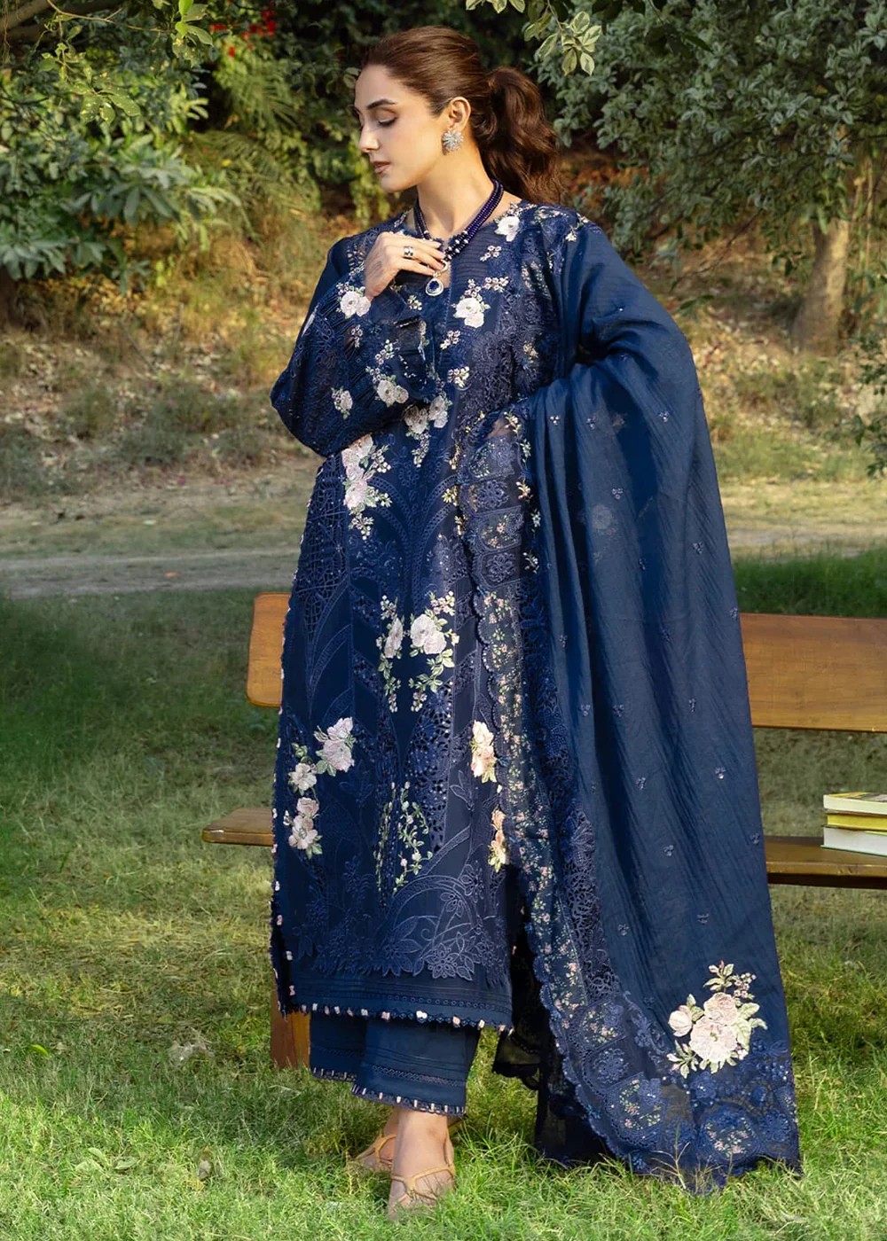 Premium Luxury Lawn '26 by Elaf Premium | ELY-4B BLUE BELLE