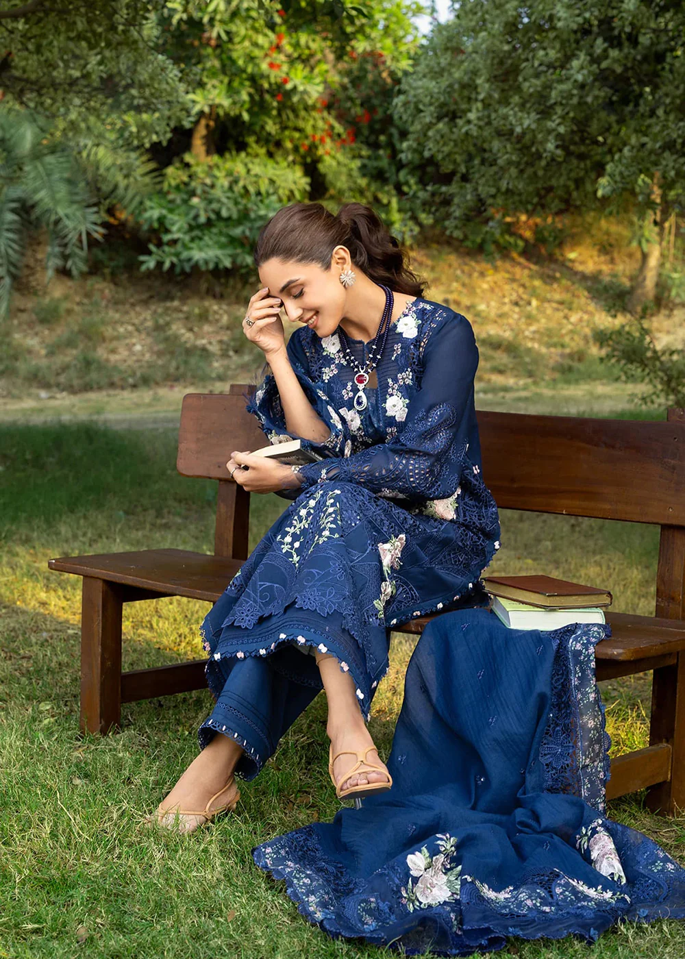 Premium Luxury Lawn '26 by Elaf Premium | ELY-4B BLUE BELLE - Image 5