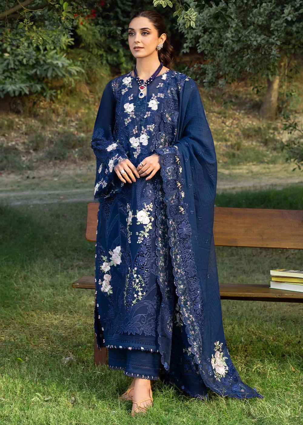 Premium Luxury Lawn '26 by Elaf Premium | ELY-4B BLUE BELLE - Image 6