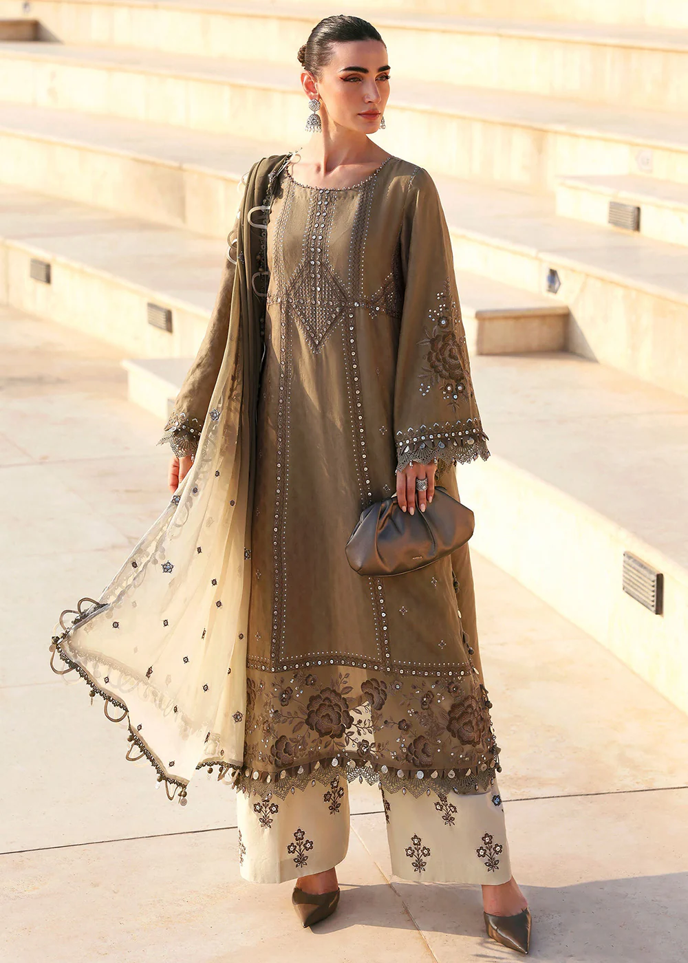 Premium Luxury Lawn '26 by Maria B | D-2602A - Image 3