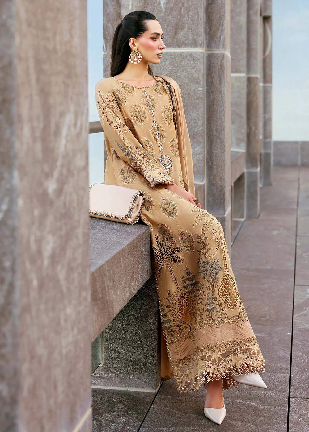 Premium Luxury Lawn '26 by Maria B | D-2605A - Image 4