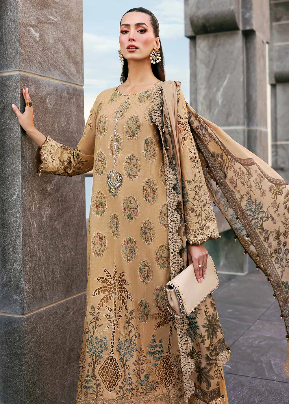 Premium Luxury Lawn '26 by Maria B | D-2605A - Image 6