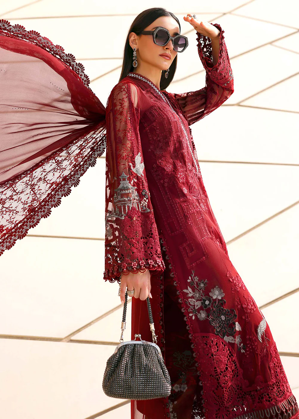 Premium Luxury Lawn '26 by Maria B | D-2607A - Image 6
