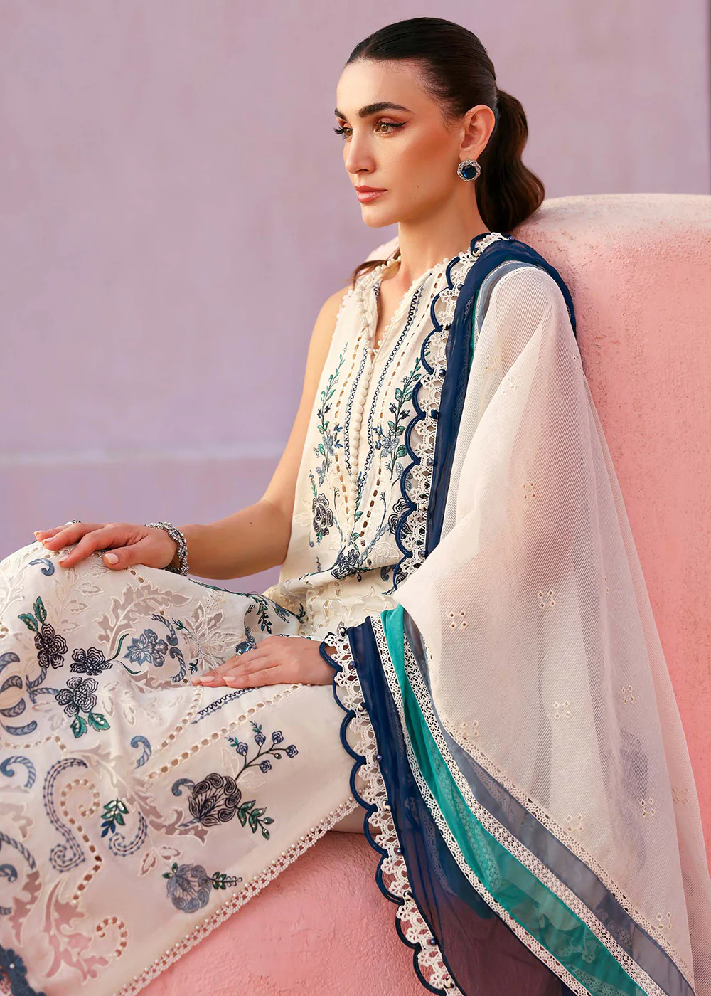Premium Luxury Lawn '26 by Maria B | D-2609B - Image 6