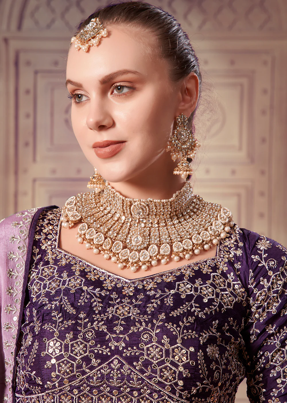 Premium Wine Sequins Embroidered Designer Lehenga Choli - Image 5