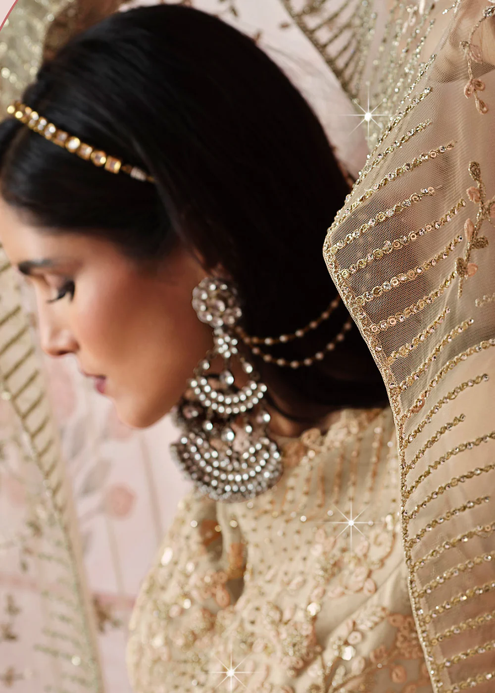 Pretty Beige Art Silk Fabric Indian Embroidered Anarkali Suit - Image 4