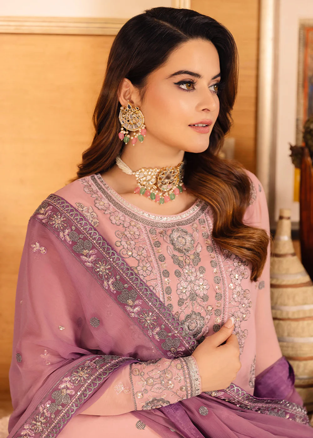 Pretty Lilac Suit - Maahru, Noorie & Meerub '23 by Asim Jofa - AJSM-26 - Image 2