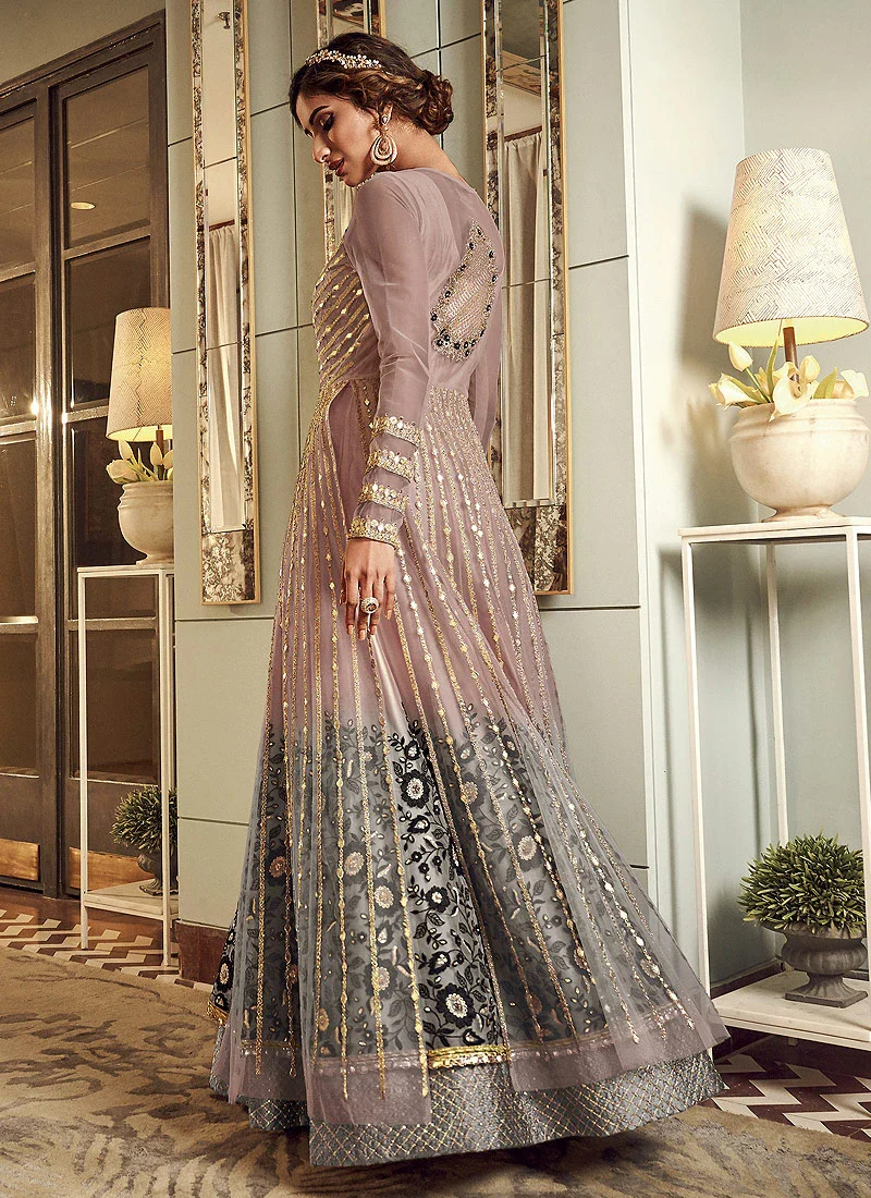 Prettyish Pink Designer Floor Length Anarkali Suit - Image 2