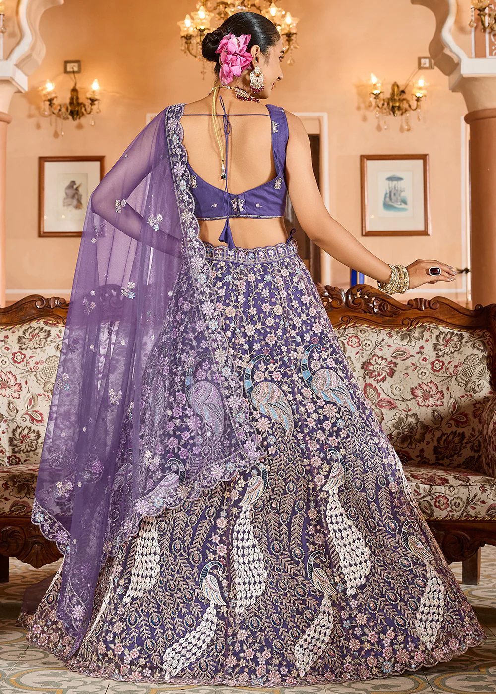 Purple Color with Heavy Embroidery Lehenga Choli - Image 3