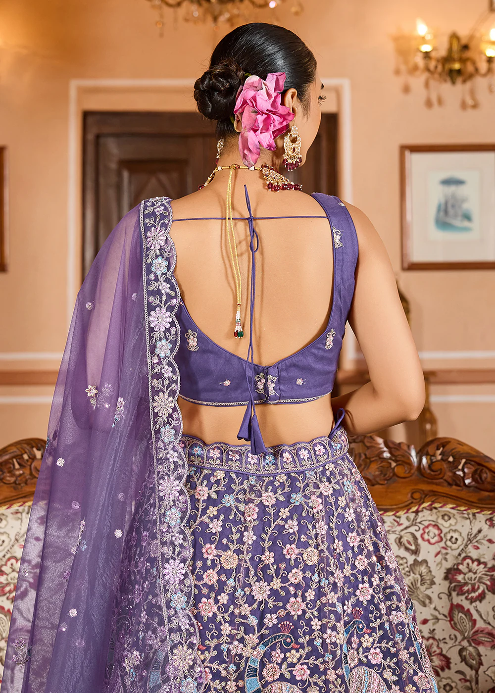 Purple Color with Heavy Embroidery Lehenga Choli - Image 9