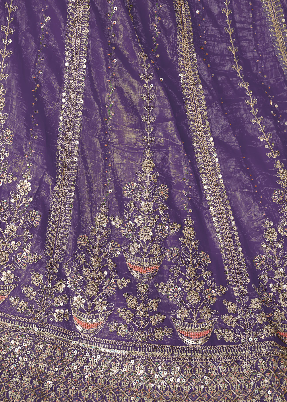 Purple Jimmy Choo Material Wedding Festive Lehenga Choli - Image 5