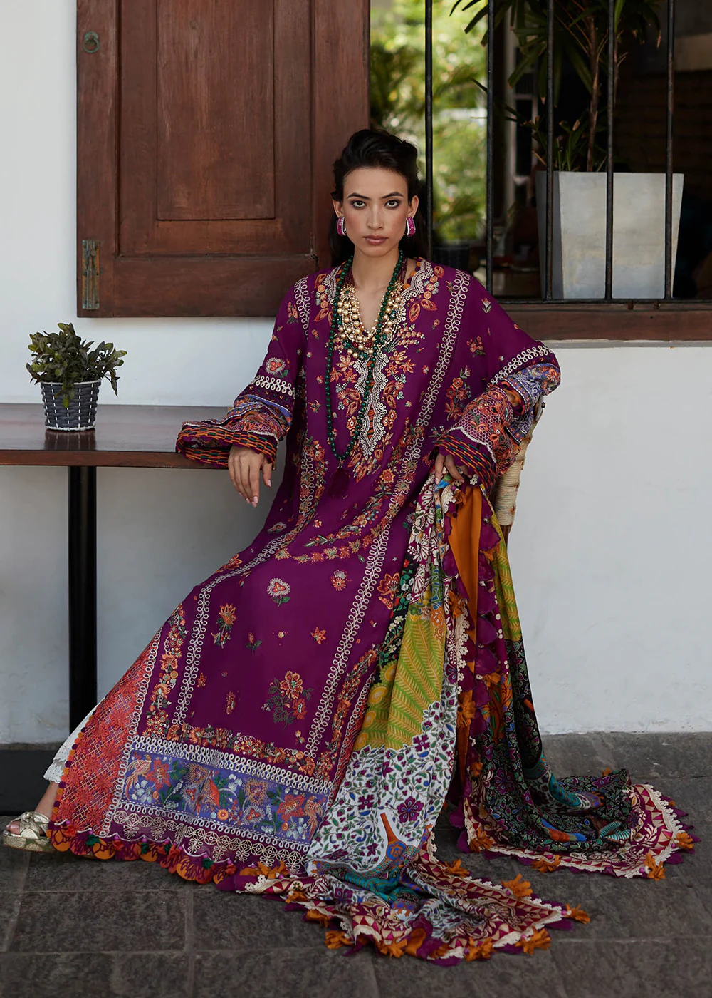 Purple Lawn Suit - Elan - Luxury Lawn '23 - AALIA-EL23-08B - Image 4