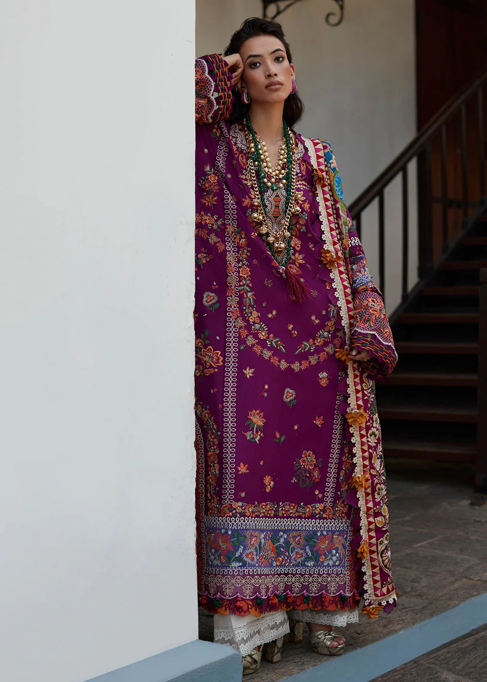 Purple Lawn Suit - Elan - Luxury Lawn '23 - AALIA-EL23-08B - Image 5
