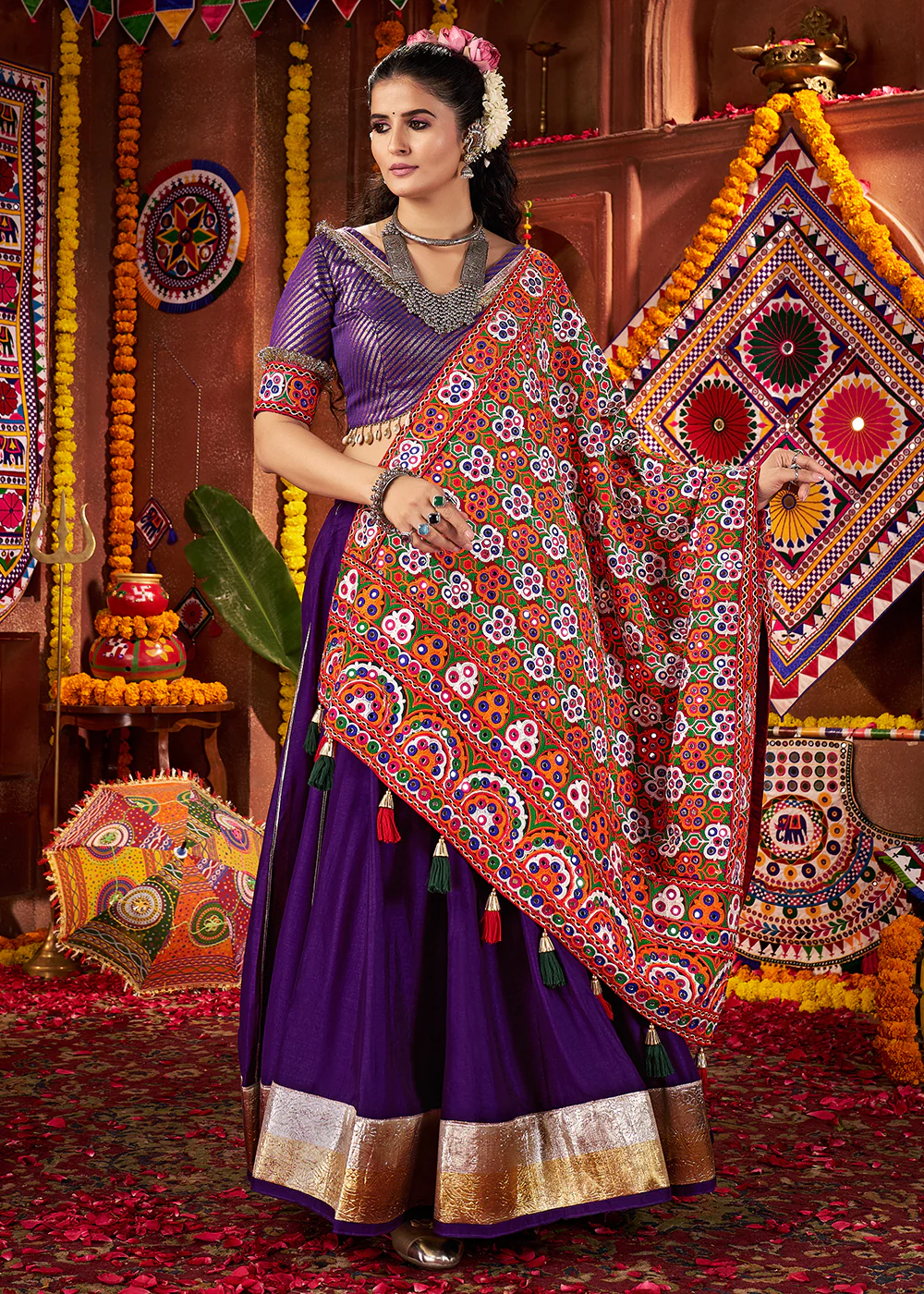 Purple Navratri Special Chaniya Choli